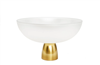 White Glass Bowl on Gold Stem