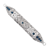 Silver 6" Mezuzah with Sapphire Crystals