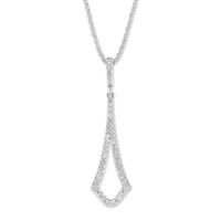 Sterling Silver Open Long Micro Pave Pendant