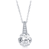 Sterling Silver Round CZ Pendant