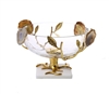 Glass Salad Bowl With Gold Leaf-Agate Stone Design