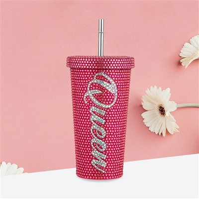 Bling QUEEN Message Studded 17oz Stainless Steel Tumbler
