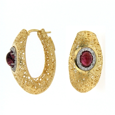 ORECCHINI con Brillanti e TOURMALINE