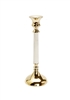 Gold Taper Candle Holder with Marble Stem - 13"H