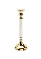 Gold Taper Candle Holder with Marble Stem - 13"H