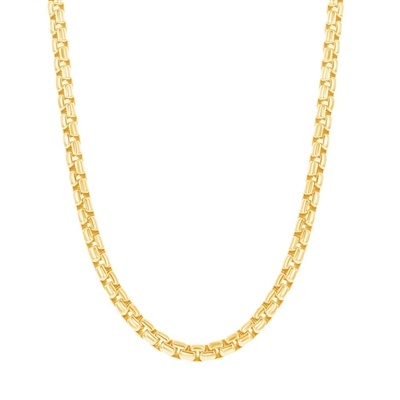 Sterling Silver 3mm Round Box Chain - Gold Plated