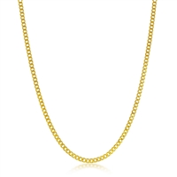 Stering Silver 2mm Curb Chain - Gold Plated