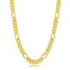 Sterling Silver 6mm Solid Mami Cuban Figaro Chain - Gold Plated