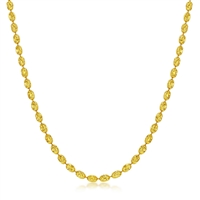 Sterling Silver 3mm Oval Moon-Cut Chain - Gold Plated