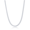 Sterling Silver 3mm Hollow Franco Chain - Rhodium Plated