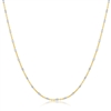 Sterling Silver Square Beads Gold Plated Chain - Two-Tone