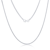Sterling Silver 1.3mm Franco Chain - Rhodium Plated