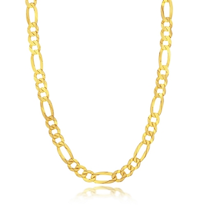 Sterling Silver 7.8mm Figaro Chain - Gold Plated