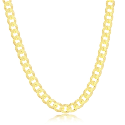 Sterling Silver 6mm Cuban Chain - Gold Plated