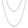 Sterling Silver 2.3mm Rope Chain - Rhodium Plated