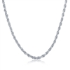 Sterling Silver 2.7mm Rope Chain - Rhodium Plated