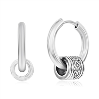 Stainless Steel Spinning Designed Huggie Hoop Earrings