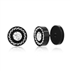 Stainless Steel Rope Design Border CZ Studs - Black Plated