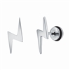 Stainless Steel Lightning Bolt Stud Earrings