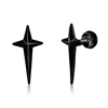 Stainless Steel Cross Style Earrings - Black Plated