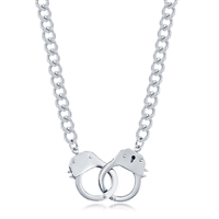 Stainless Steel Link Necklace with Handcuff Lock