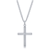 Stainless Steel Polished 3D Cross Necklace