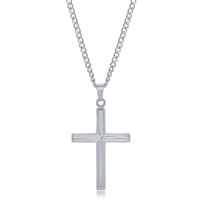 Stainless Steel Polished 3D Cross Necklace