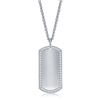 Stainless Steel CZ Dog Tag ID Necklace