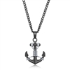 Stainless Steel Black & Silver Anchor Necklace