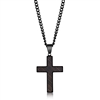 Stainless Steel Black & Rose Gold Lined Cross