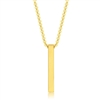 Stainless Steel Vertical Bar Necklace - Gold Plated