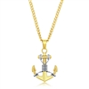 Stainless Steel Gold & Silver Anchor Necklace