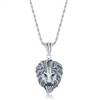 Stainless Steel Oxidized Lion Necklace