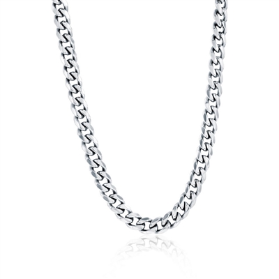 Stainless Steel 7mm Cuban Chain Necklace