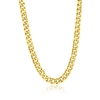 Stainless Steel 7mm Cuban Chain Necklace - Gold Plated