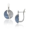 Sterling Silver Dark and Light Blue Catâ€™s Eye Earrings