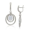 Sterling Silver Double Oval Blue Chalcedony Earrings