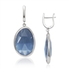 Sterling Silver Denim Blue Catâ€™s Eye Earrings