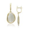 Sterling Silver Gold-Plated Nude Yellow Catâ€™s Eye Earrings