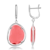 Sterling Silver Watermelon Red Catâ€™s Eye Earrings