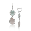 Sterling Silver Blue and Pink Catâ€™s Eye Earrings