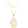 Sterling Silver Gold-Plated Nude Yellow Catâ€™s Eye Teardrop Necklace