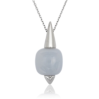 Sterling Silver Blue Chalcedony Necklace