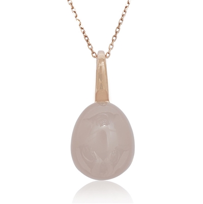 Sterling Silver Rose-Plated Rose Quartz Necklace