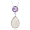 Sterling Silver Amethyst with Mother of Pearl Pendant