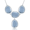 Sterling Silver Denim Blue Catâ€™s Eye Necklace
