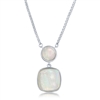 Sterling Silver Round and Square Mother of Pearl Necklace