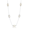 Sterling Silver Rectangle and Irregular Mother of Pearl by the Yard Necklace