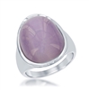 Sterling Silver Light Violet Oval Catâ€™s Eye Ring