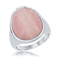 Sterling Silver Dark Sakura Oval Catâ€™s Eye Ring